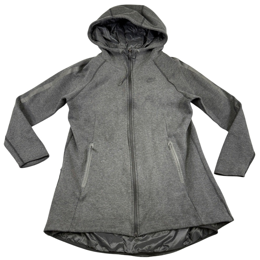 Nike Tech Fleece Aeroloft Down Parka Jacket Grey 615165-032 Womens Medium